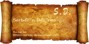 Serbán Dénes névjegykártya
