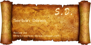 Serbán Dénes névjegykártya